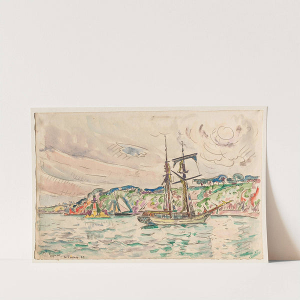Ships near the Trieux River by Paul Signac