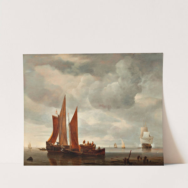 Ships outside Dordrecht by Hendrick Jacobsz. Dubbels