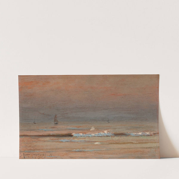 Ships Sailing to Shore at Sunset (1897) by Georges Ricard-Cordingley