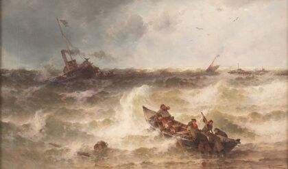 Shipwreck by the pier