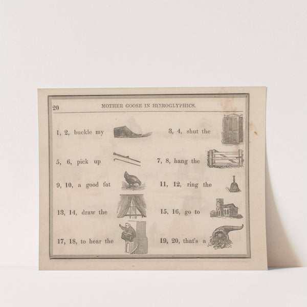 Shoe, Door, Sticks, Gate, Hen, Bell, Curtain, Meeting, Preaching, Plenty (1855) by Sherman & Co.