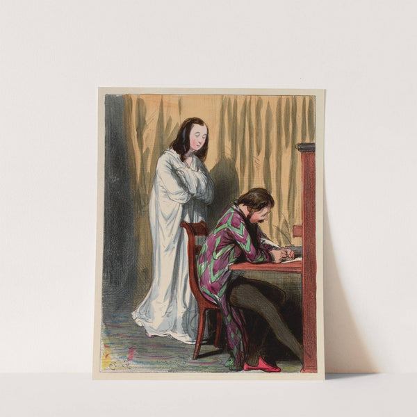 Si ce n’etait les tapis, bien des gens compteraient sans leur hôtesse (1839) by Paul Gavarni