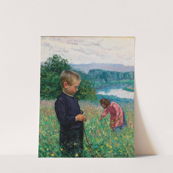 Siblings in the Flowery Meadows by Leon Giran-Max