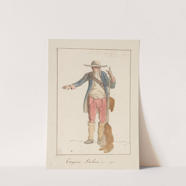 Sicileense man in plaatselijk klederdracht (1778) by Abraham-Louis-Rodolphe Ducros