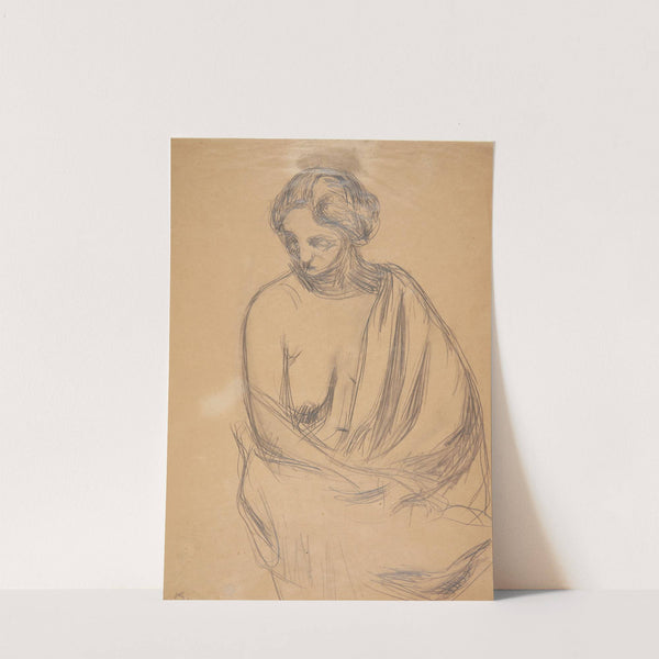 Siddende kvindelig model by Harald Giersing