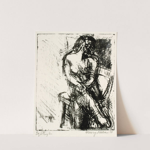 Siddende kvindelig model by Henry Nielsen