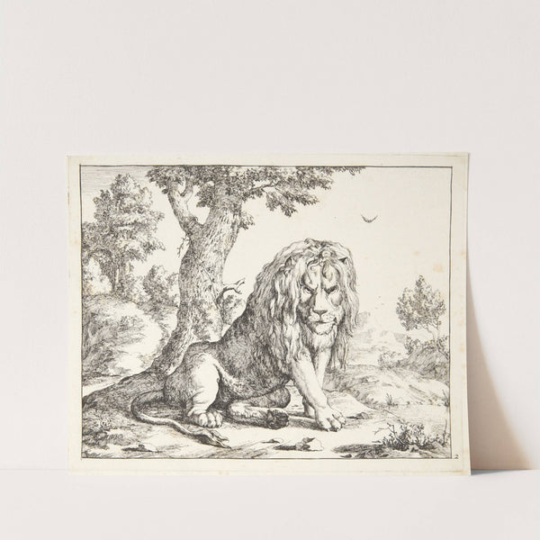 Siddende løve by Marcus de Bye