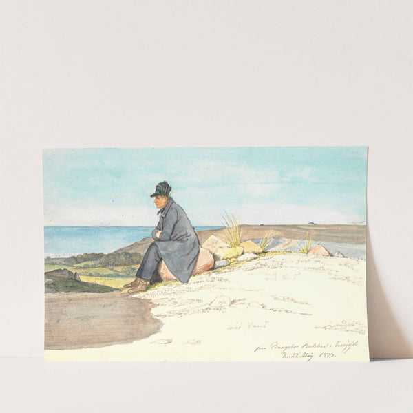 Siddende mand i Bangsbo bakker, Vendsyssel, 22. maj 1833 by Martinus Rørbye