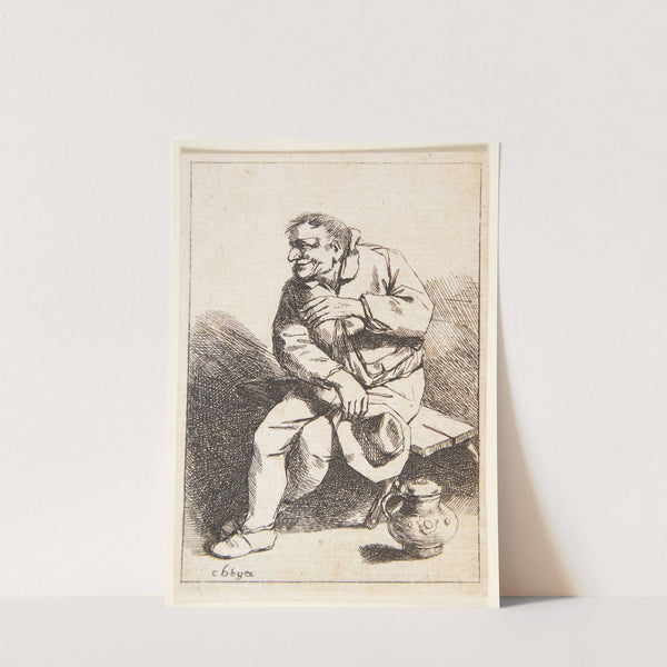 Siddende mand med sin hat i højre hånd by Cornelis Pietersz. Bega