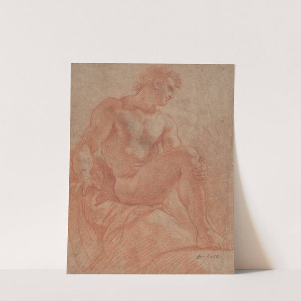 Siddende mandlig model by Hendrik Krock