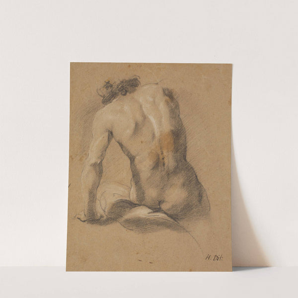 Siddende mandlig model, set fra ryggen by Heinrich Dittmers