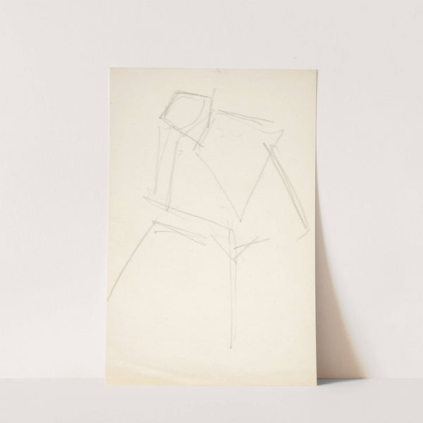 Siddende mandlig model, vendt mod venstre, hovedet støttet i højre hånd by Edvard Weie