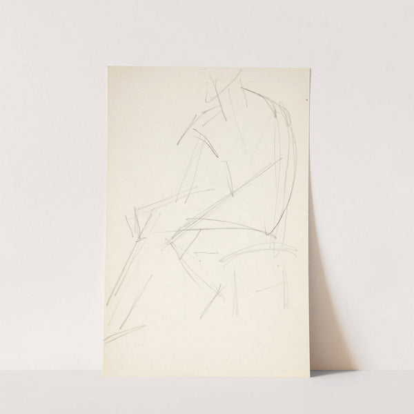 Siddende mandlig model, vendt mod venstre, med hænderne på knæene by Edvard Weie