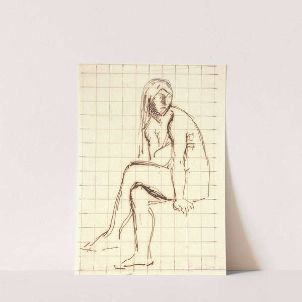 Siddende, nøgen_ung kvinde. Eva (1913 - 1917) by Joakim Skovgaard