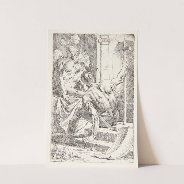 Siddende romersk soldat by Leendert van der Cooghen