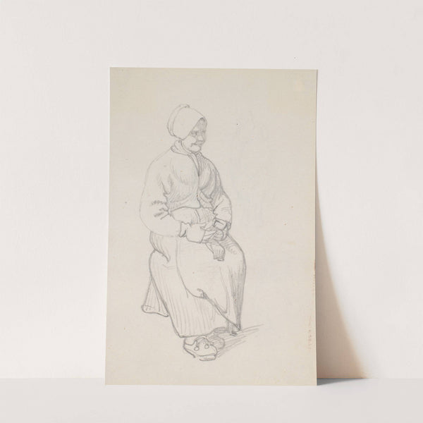 Siddende svensk bondekone by Wilhelm Marstrand