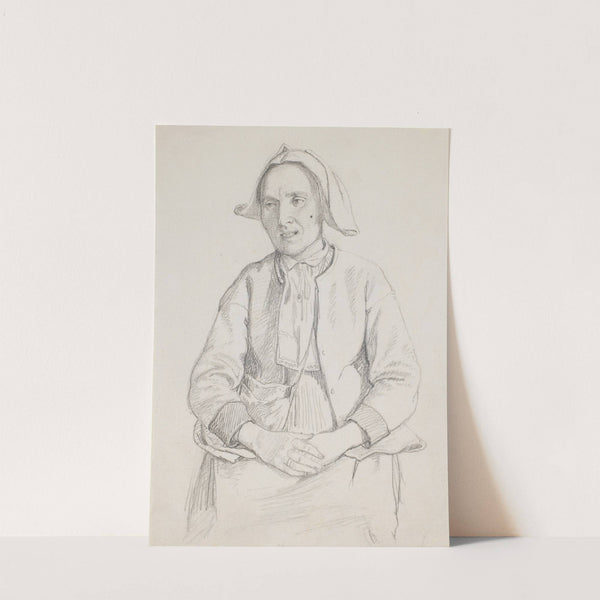 Siddende svensk kone, knæstykke by Wilhelm Marstrand