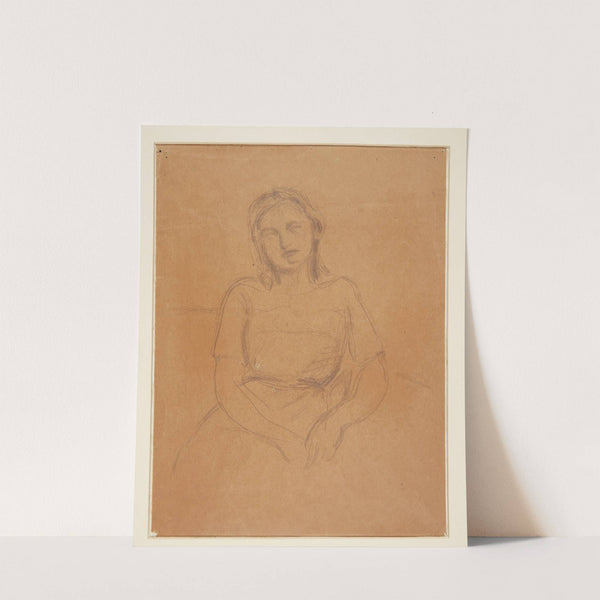 Siddende ung pige by Harald Giersing