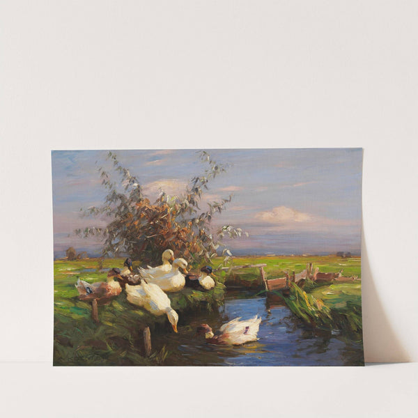 Sieben Enten am Graben (Ca. 1900-1905) by Alexander Koester