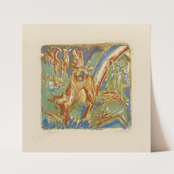 Sieben Kühe und Regenbogen (1919) by Ernst Ludwig Kirchner