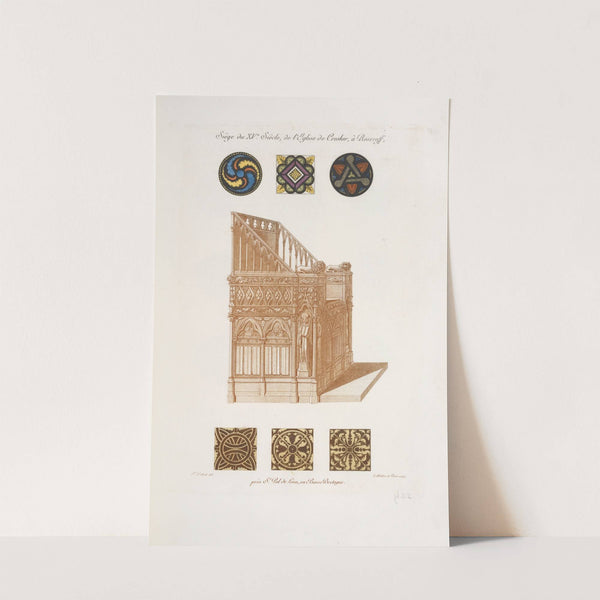 Siège du XVe. siècle, de l’église de Cresker, à Rosecoff, près St. Pol de Léon, en Basse-Bretagne. (1839) by Nicolas Xavier Willemin