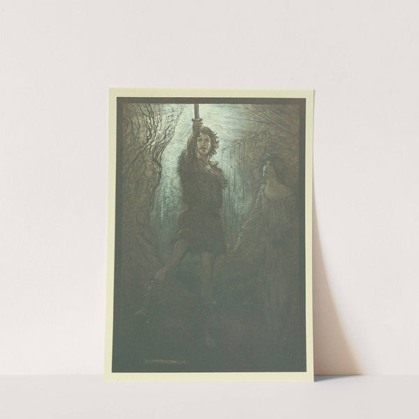 ‘Siegmund the Walsung, thou dost see! As bride-gift he brings thee this sword’ (1910) by Arthur Rackham