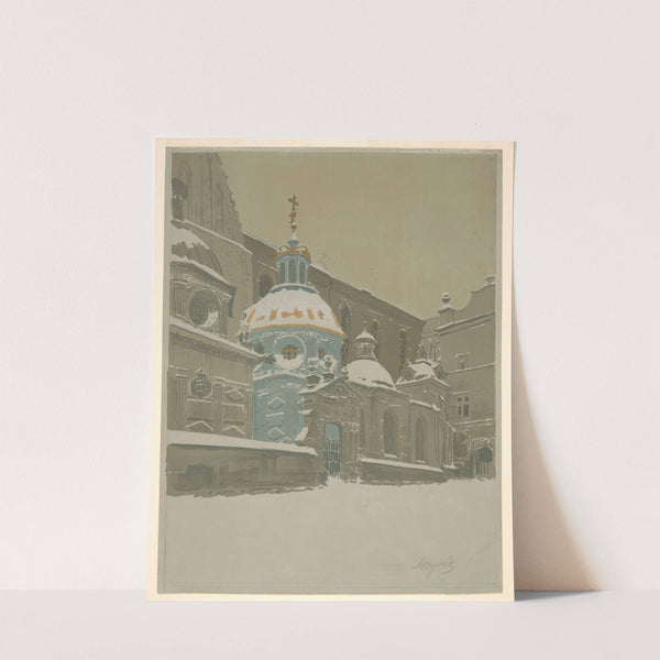Sigismund’s Chapel in the snow (1915) by Leon Wyczółkowski