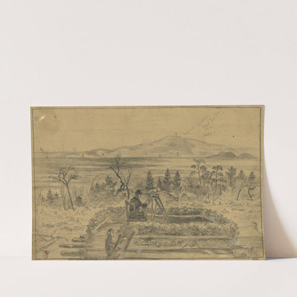 Signal officers watching the camps of Gen. Lee's army on the south side of the Rapidan River, from the signal station on Poney Mountain by Edwin Forbes