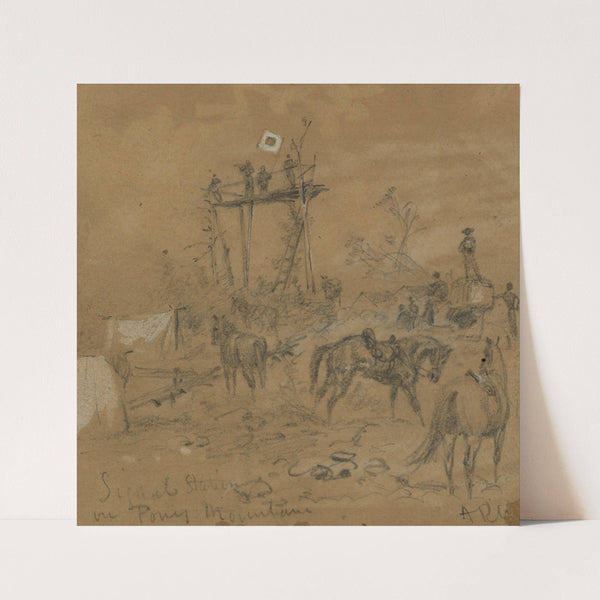 Signal Station on Pony Mountain (1863) by Alfred Rudolph Waud