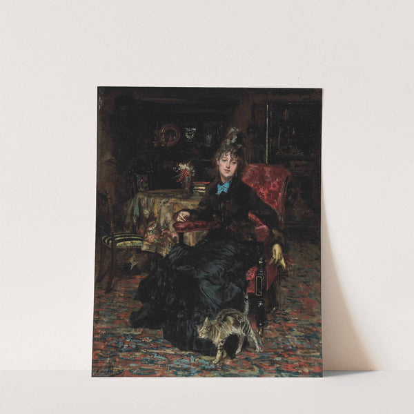 Signora seduta con gatto by Giovanni Boldini