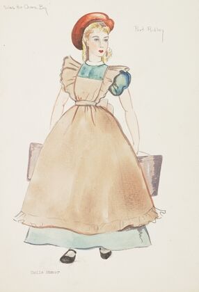 Silas the Chore Boy: Pert Ridley. Green dress, brown apron, and red cap (1934-1943)