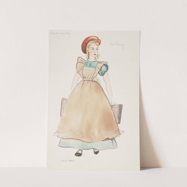 Silas the Chore Boy: Pert Ridley. Green dress, brown apron, and red cap (1934-1943) by Emile Stoner