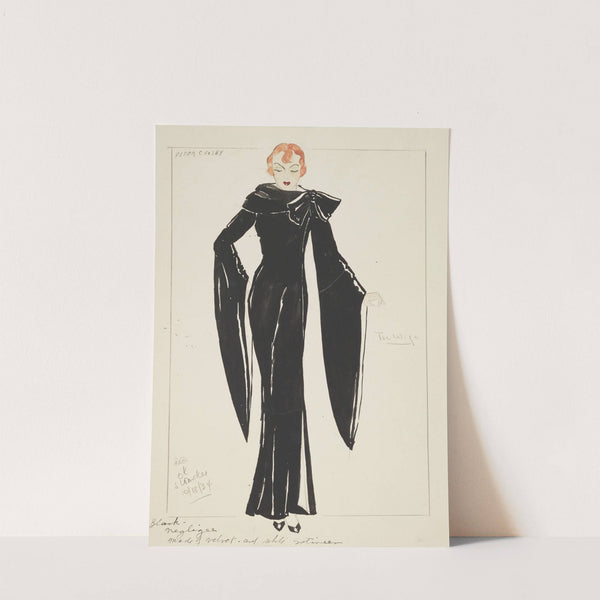 Silent System: The Wife. Black gown with high collar and trailing sleeves. (1934-1943) by Peter Crosby