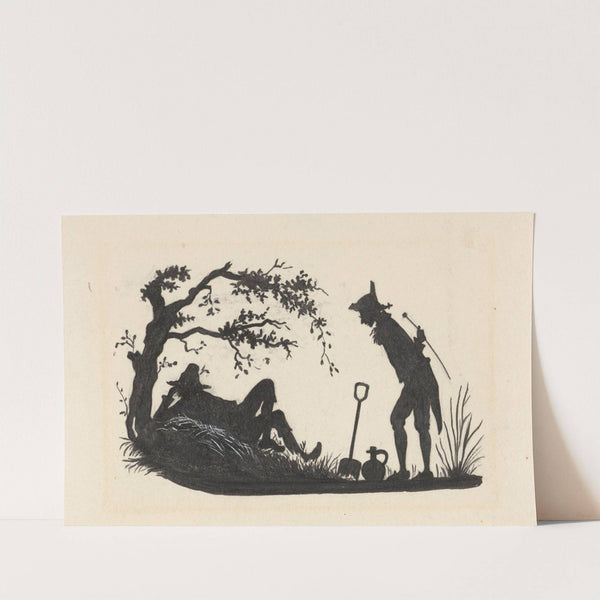 Silhouet van de man die de knecht betrapt by Nelly Bodenheim