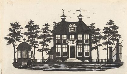 Silhouet van een huis