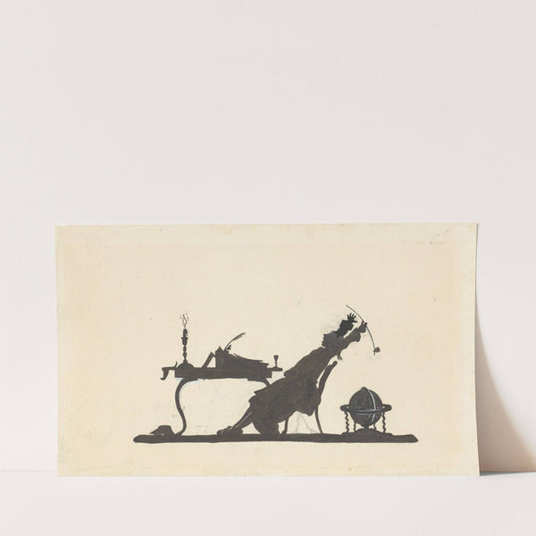 Silhouet van een man achter zijn bureau (1884 - 1917) by Nelly Bodenheim