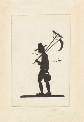 Silhouet van een tuinman