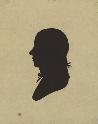 Silhouette of man facing left, no. 2