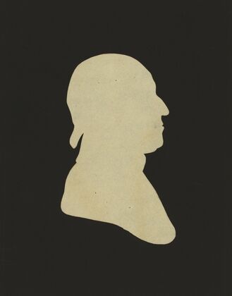 Silhouette of man facing right, no. 1