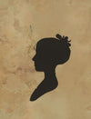 Silhouette of unidentified girl facing left, no. 1
