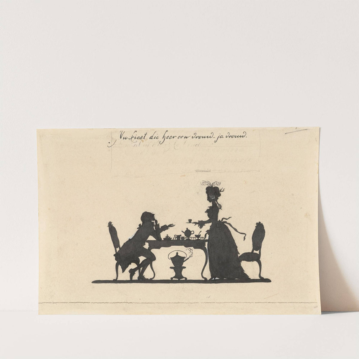 Silhouetten van man en vrouw aan de thee by Nelly Bodenheim