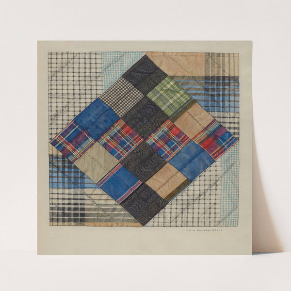 Silk Bed Quilt (c. 1941) by Elgin Moncure Styll