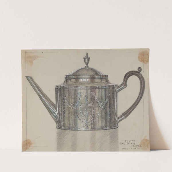 Silver Teapot by Herman Bader
