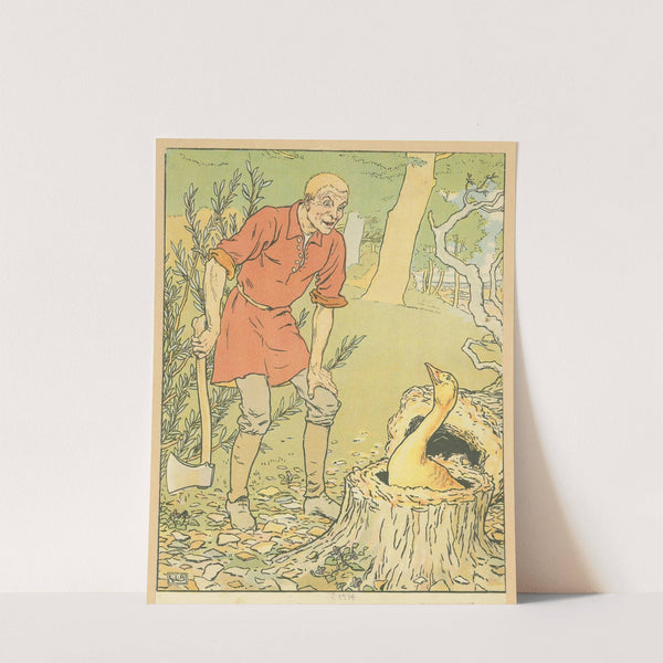 Simpleton discovers the golden goose. by Leonard Leslie Brooke