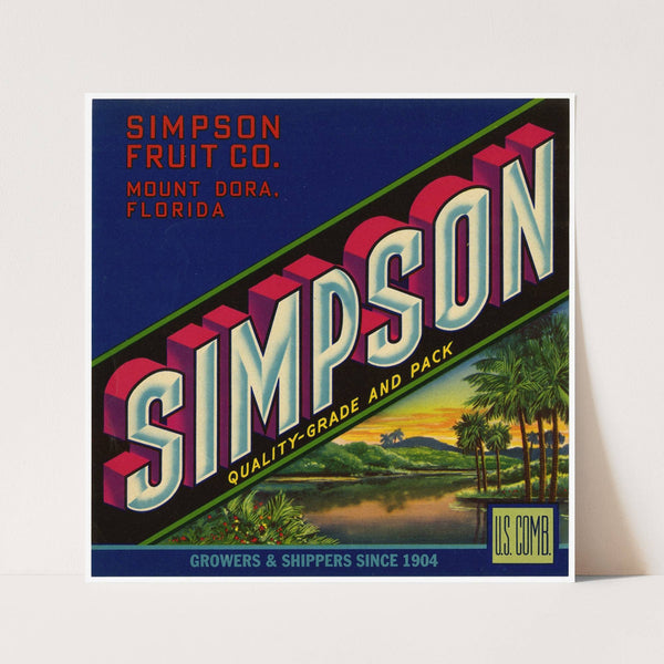 Simpson Fruit Label (1930-1950)