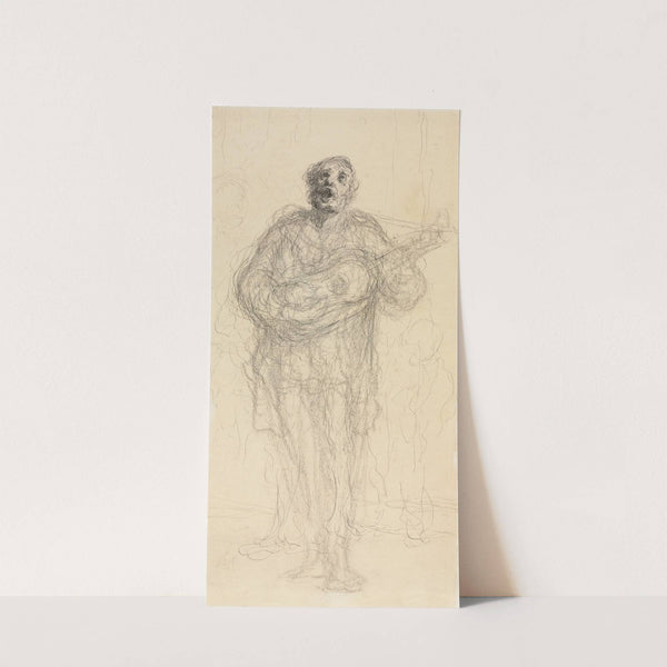 Singing Guitarist (recto) (1855-60) by Honoré Daumier