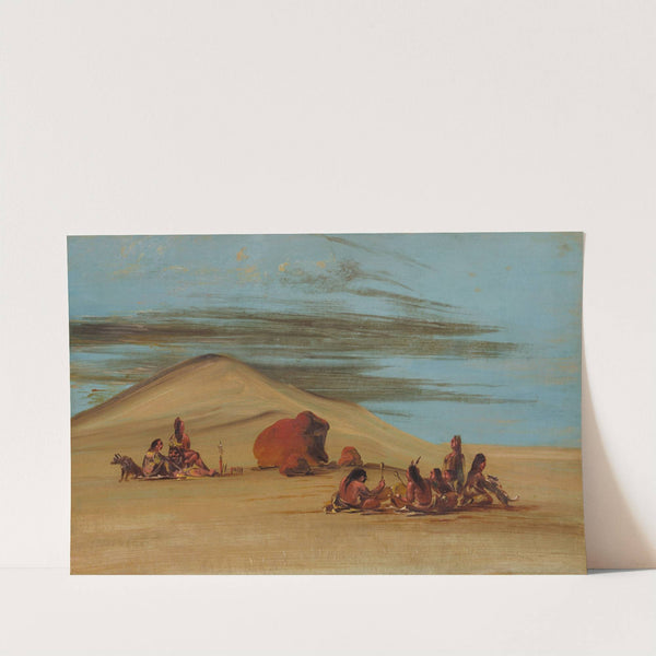 Sioux Worshiping At The Red Boulders by George Catlin