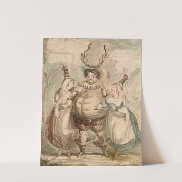 Sir John Falstaff and the Merry wives of Windsor, scene 3rd, Herne’s Oak (1828) by Thomas Howell Jones