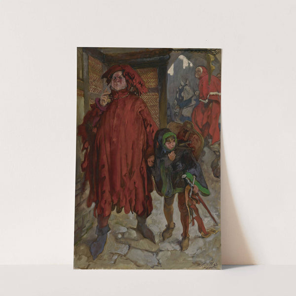 Sir John Falstaff with His Page, King Henry IV, Part II, Act I, Scene II (1905) by Edwin Austin Abbey