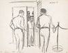 Sirhan B. Sirhan entering a courtroom, possibly for arraignment, for the assassination of Democratic Party presidential candidate, Senator Robert F. Kennedy, on June 5, 1968, at the Ambassador Hotel in Los Angeles, California